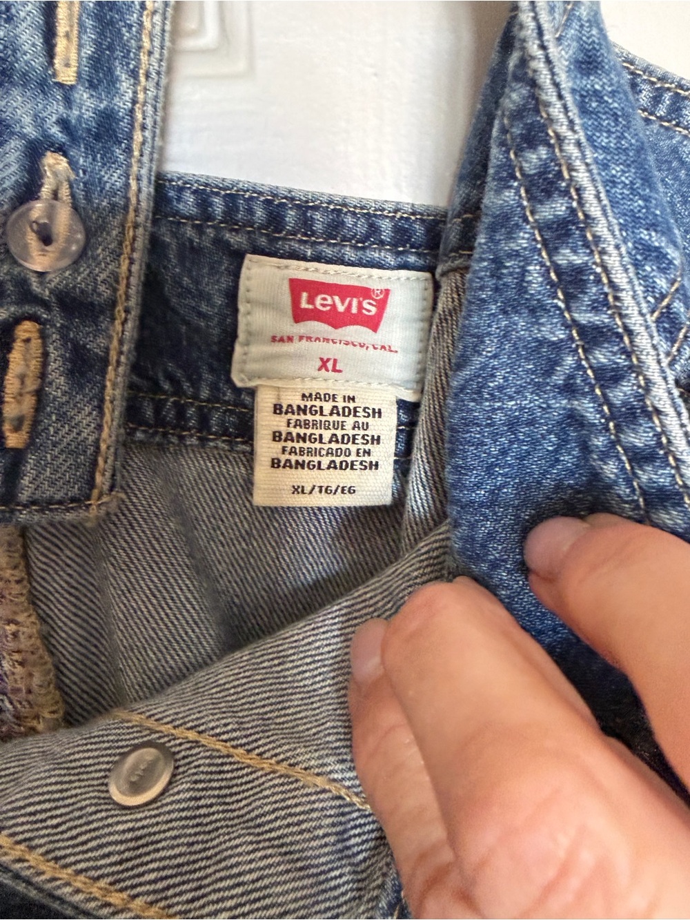 Levi's Medium Blue Denim Button-Front Mini Dress Size XL - Picture 5 of 5